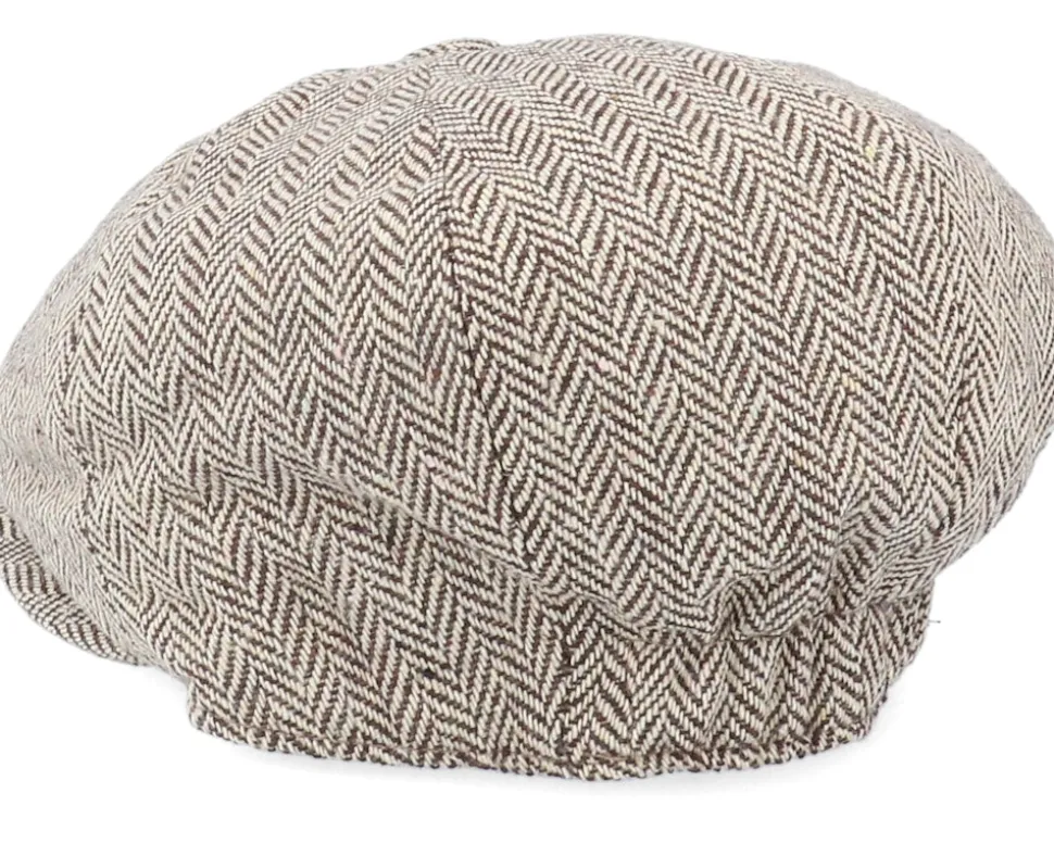Kids Herringbone Infant Newsboy Brown Flat Cap - Jaxon & James
