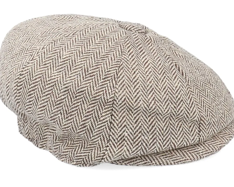 Kids Herringbone Infant Newsboy Brown Flat Cap - Jaxon & James
