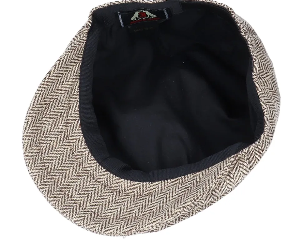 Kids Herringbone Infant Newsboy Brown Flat Cap - Jaxon & James