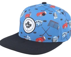 Kids Hockey Night Set Sail Blue/Black Snapback - Headster