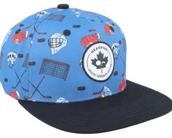 Kids Hockey Night Set Sail Blue/Black Snapback - Headster