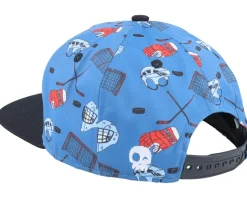 Kids Hockey Night Set Sail Blue/Black Snapback - Headster