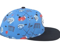 Kids Hockey Night Set Sail Blue/Black Snapback - Headster
