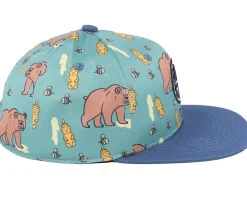 Kids Honey Bear Iguana Green Snapback - Headster