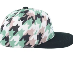 Kids Houndstooth Iguana Green Snapback - Headster
