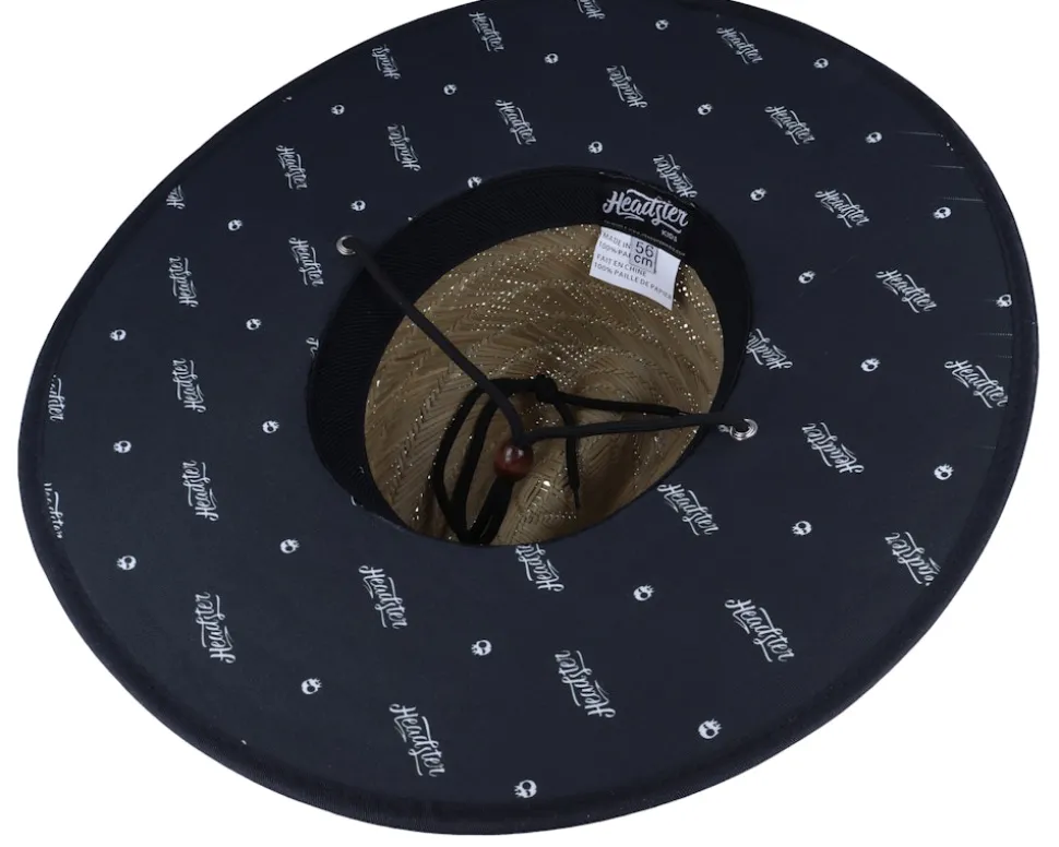 Kids Lifeguard Classic Black Straw Hat - Headster