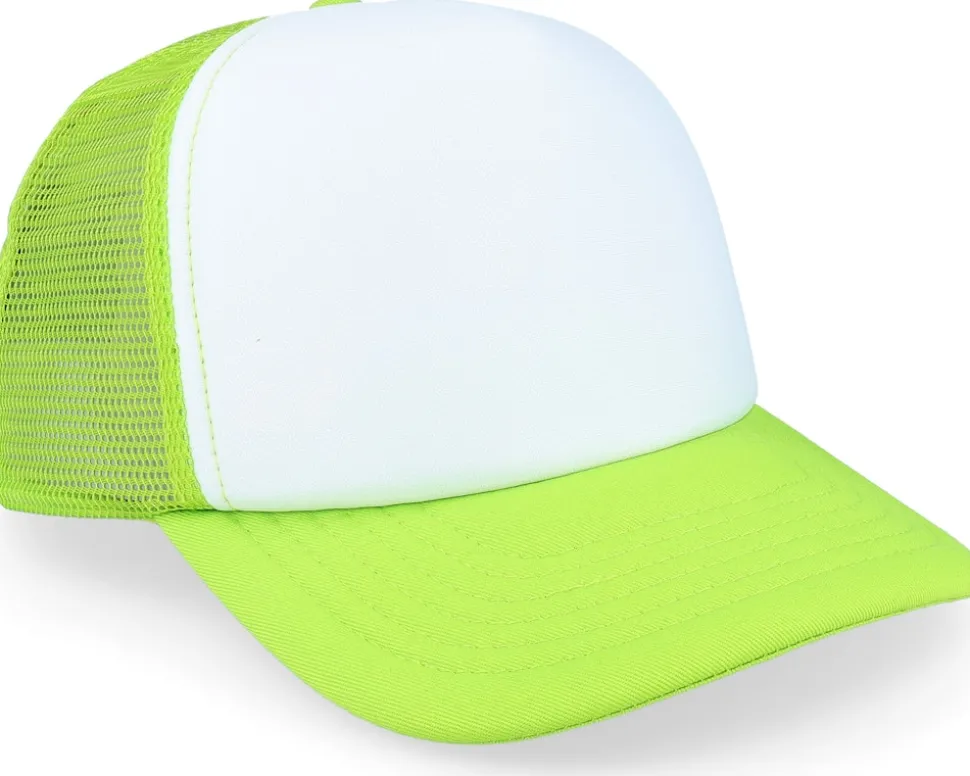 Kids Limegreen/White Vintage Foam Trucker - Beechfield