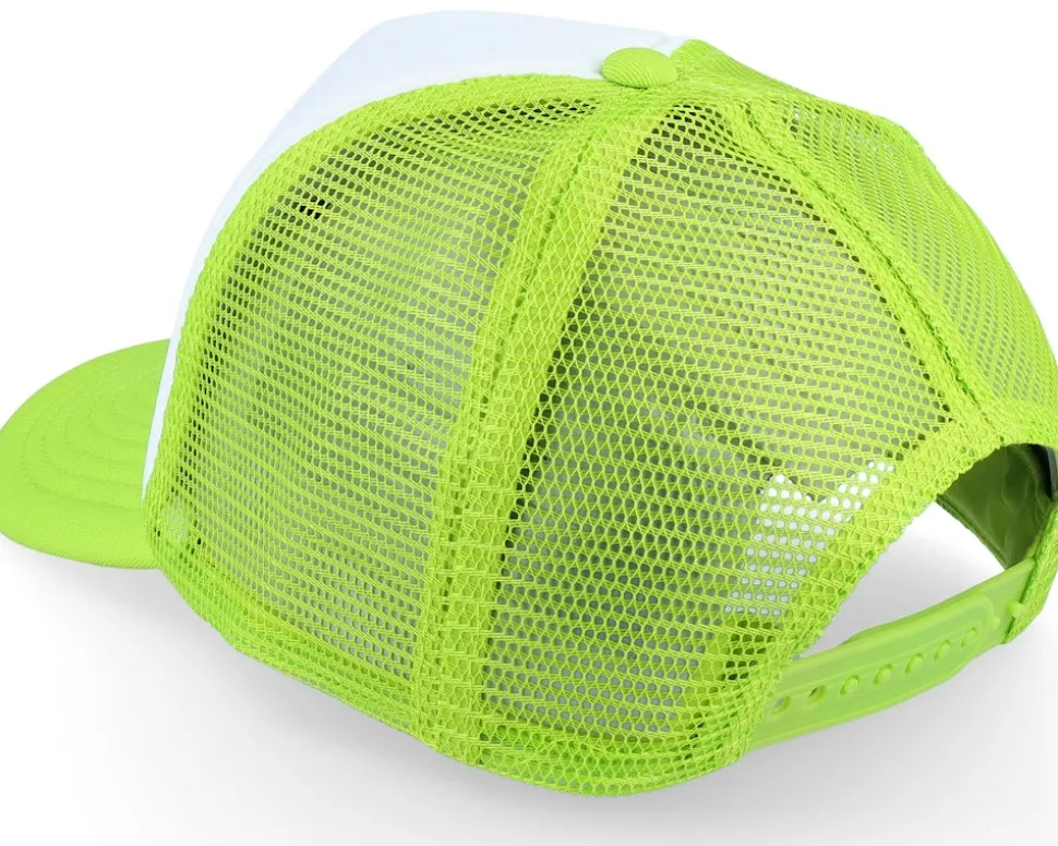 Kids Limegreen/White Vintage Foam Trucker - Beechfield