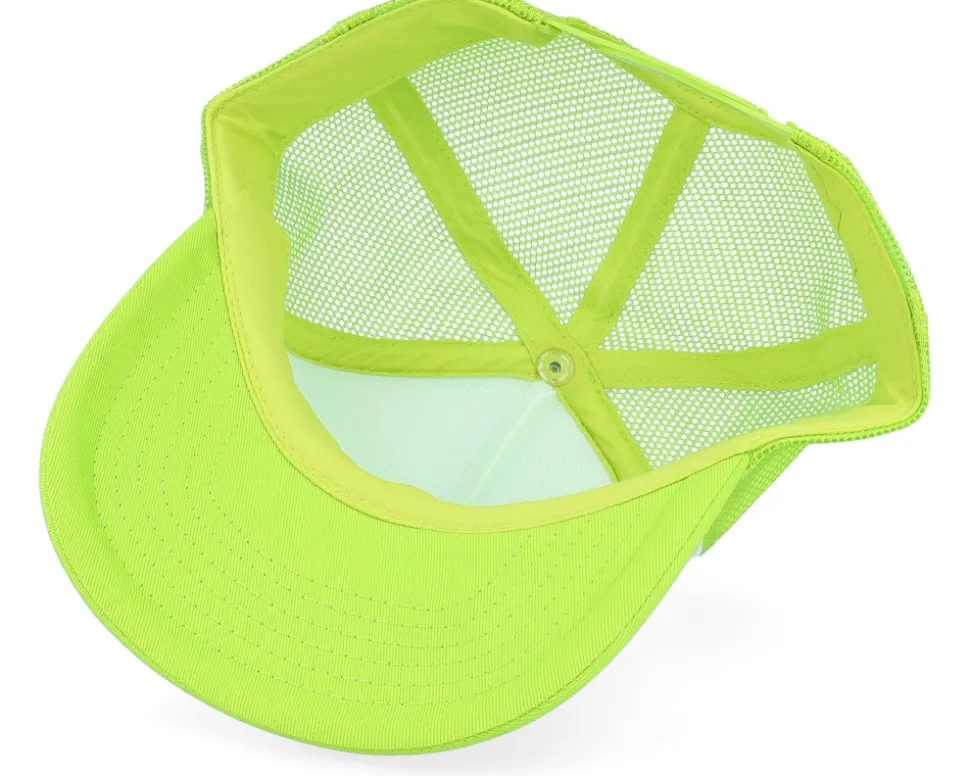 Kids Limegreen/White Vintage Foam Trucker - Beechfield