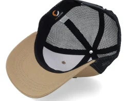 Kids Lizard With Hat Patch Caramel/Black Trucker - Kiddo Cap