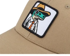 Kids Lizard With Hat Patch Caramel/Black Trucker - Kiddo Cap