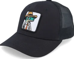 Kids Lizard With Hat Patch Caramel/Black Trucker - Kiddo Cap