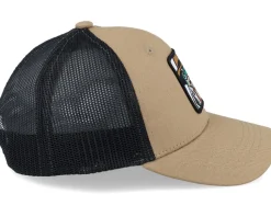 Kids Lizard With Hat Patch Caramel/Black Trucker - Kiddo Cap