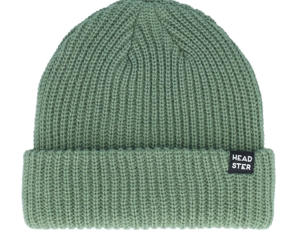 Kids Minimal Beanie Hedge Green Cuff - Headster