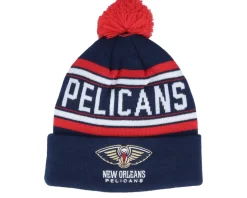 Kids New Orleans Pelicans Jacquard Cuffed Knit Navy Pom - Outerstuff