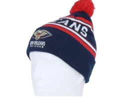 Kids New Orleans Pelicans Jacquard Cuffed Knit Navy Pom - Outerstuff