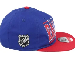 Kids New York Rangers Logo Flatbrim Rush Blue/Red Snapback - Outerstuff