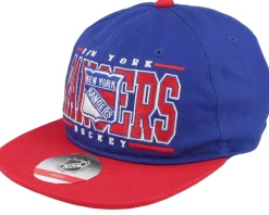 Kids New York Rangers Logo Flatbrim Rush Blue/Red Snapback - Outerstuff