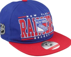 Kids New York Rangers Logo Flatbrim Rush Blue/Red Snapback - Outerstuff