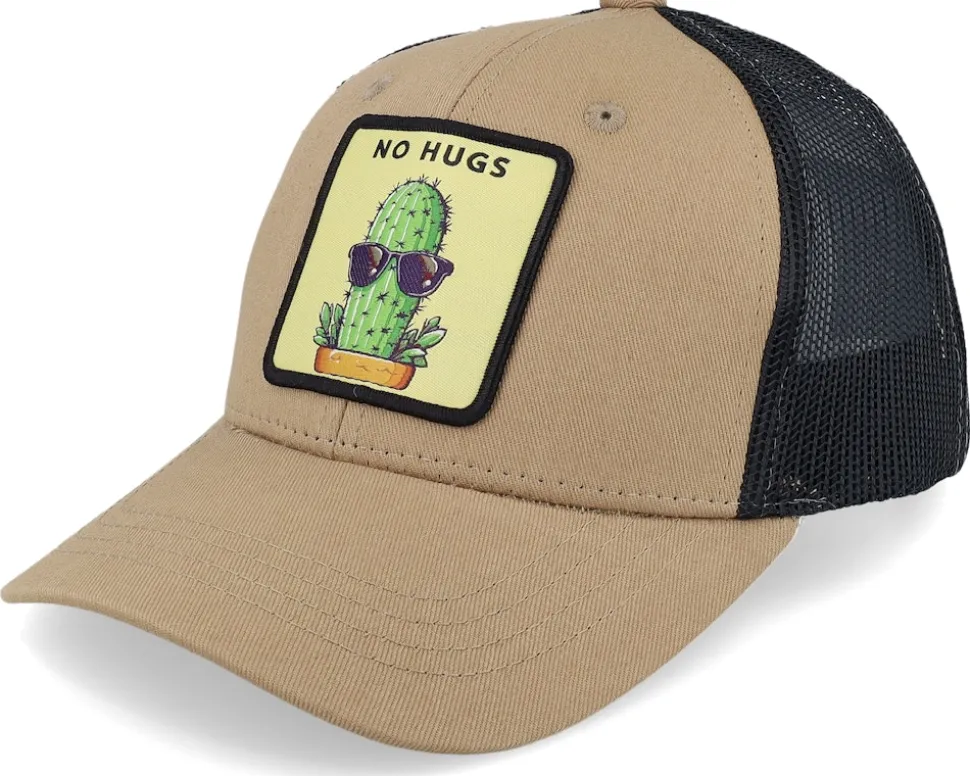 Kids No Hugs Cactus Dark Caramel/Black Trucker - Kiddo Cap