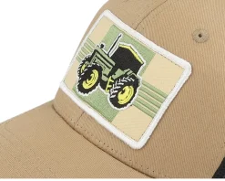 Kids Old Tractor Big Patch Caramel/Black Trucker - Kiddo Cap