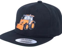 Kids Orange Tractor Black Snapback - Kiddo Cap