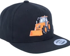Kids Orange Tractor Black Snapback - Kiddo Cap
