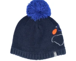 Kids Paw Knit 1 Cap Night Blue Pom - Jack Wolfskin