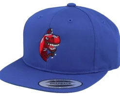 Kids Peeping Dino T-rex Royal Blue Snapback - Kiddo Cap