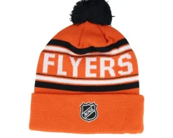 Kids Philadelphia Flyers Jacquard Cuff Beanie Orange Pom - Outerstuff