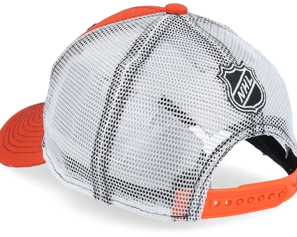Kids Philadelphia Flyers Lockup Meshback Burnt Orange/White Trucker - Outerstuff