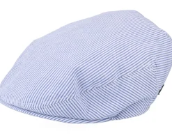 Kids Philip Seersucker Blue Flat Cap - CTH Ericson