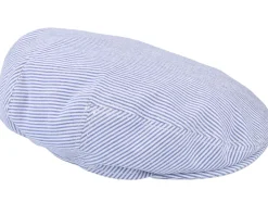 Kids Philip Seersucker Blue Flat Cap - CTH Ericson