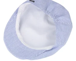Kids Philip Seersucker Blue Flat Cap - CTH Ericson
