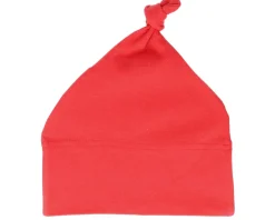Kids Red Baby One-knot Beanie - Babybugz