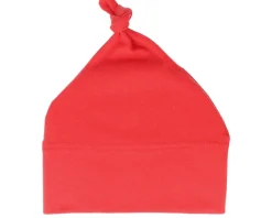 Kids Red Baby One-knot Beanie - Babybugz