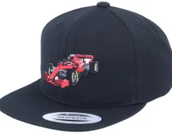 Kids Red Racing Car Black Snapback - Kiddo Cap