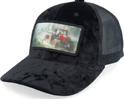 Kids Red Tractor Velvet Black Trucker - Calza Pennello