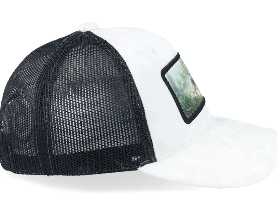 Kids Red Tractor Velvet White/Black A-Frame Trucker - Calza Pennello