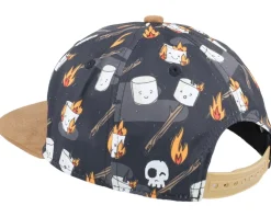 Kids Roasted By La Charbonne Print Black/Brown Snapback - Headster