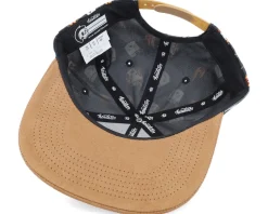 Kids Roasted By La Charbonne Print Black/Brown Snapback - Headster
