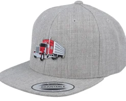 Kids Semi Truck Trailer Heather Grey Snapback - Kiddo Cap