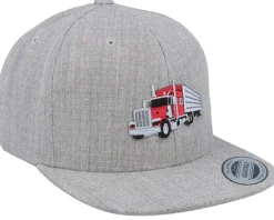 Kids Semi Truck Trailer Heather Grey Snapback - Kiddo Cap