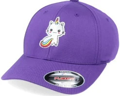 Kids Silver Applique Unicorn Purple Flexfit - Unicorns