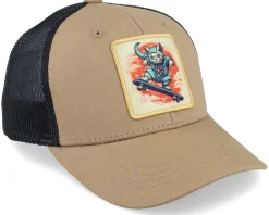 Kids Skater Cat Patch Caramel/Black Trucker - Kiddo Cap