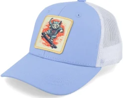 Kids Skater Cat Patch Light Blue/White Trucker - Kiddo Cap