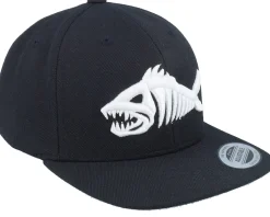 Kids Skull Fish 3d Black/Black Snapback - Kiddo Cap