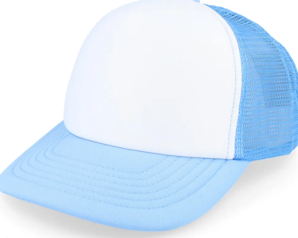 Kids Skyblue/White Vintage Foam Trucker - Beechfield