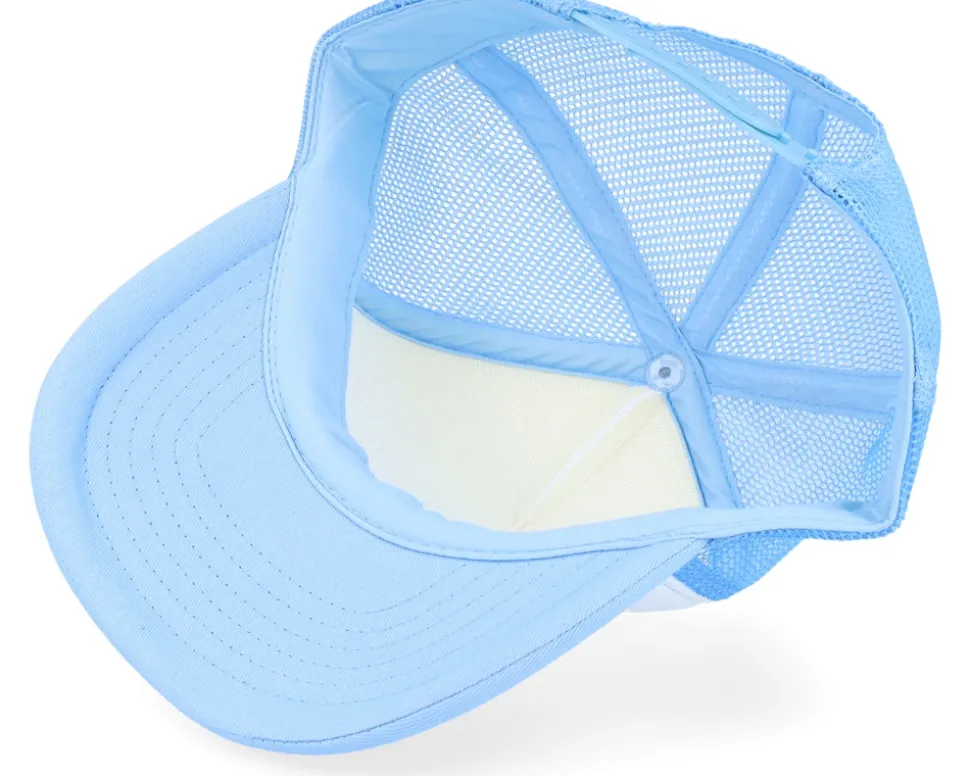 Kids Skyblue/White Vintage Foam Trucker - Beechfield