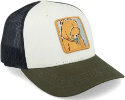Kids Smiling Teddy Ivory/Black/Dark Mesh Trucker - Kiddo Cap